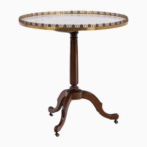 Directoire Style Pedestal Table in Mahogany and Marble, 1900-CEJ-1229613