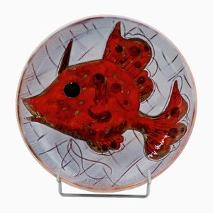 Dish with Fish Decor by Monique Brunner, 1960s-EIA-1802158