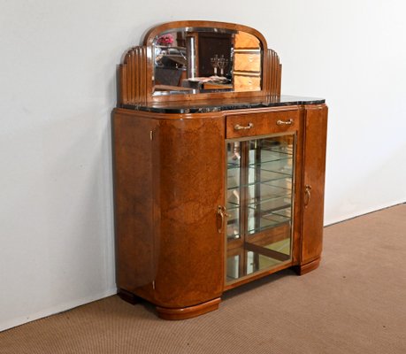 Display Buffet in Thuya Veneer and Black Marble from Maison Stourm, 1940-RVK-1406361