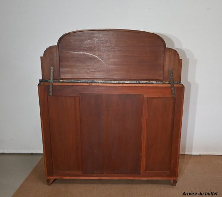 Display Buffet in Thuya Veneer and Black Marble from Maison Stourm, 1940-RVK-1406361