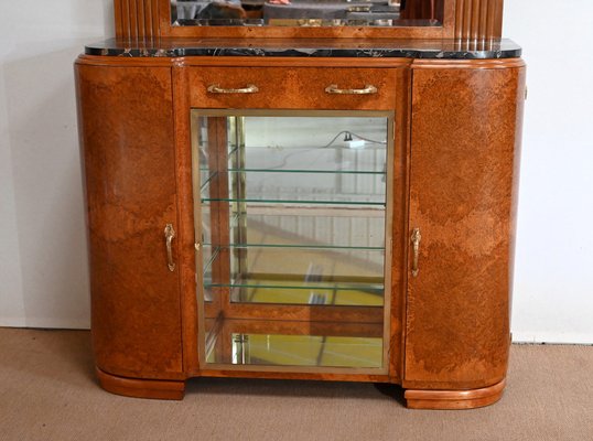 Display Buffet in Thuya Veneer and Black Marble from Maison Stourm, 1940-RVK-1406361