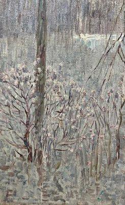 Dmitrij Kosmin, Flooded Forest in Gray and Purple, 1994, Oil Painting-QUE-1338803