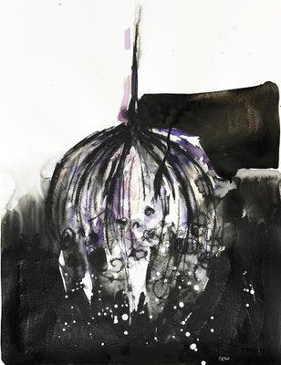 Doïna Vieru, Black Flower 6, 2023, Ink on Paper-CHG-2037216