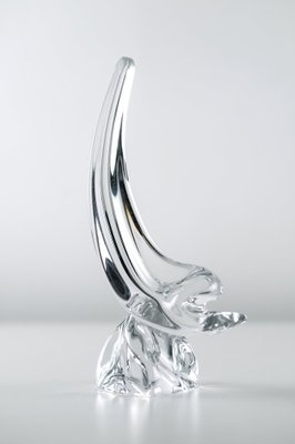 Dolphin Sculpture in Crystal Glass from Daum France, 1960s-LBS-1334809