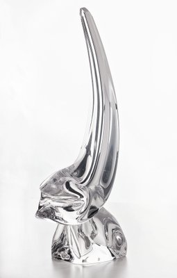 Dolphin Sculpture in Crystal Glass from Daum France, 1960s-LBS-1334809