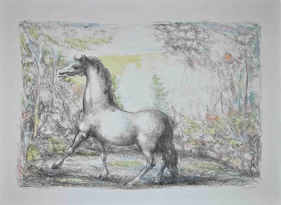 Domenico Purificato, Horse, Original Lithograph, 1970s-ZCI-1379438