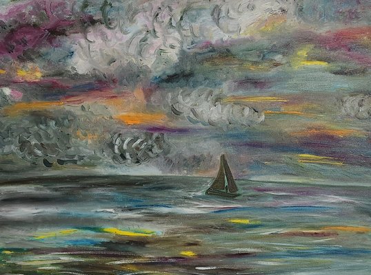 Dondi Schwartz, At Sea, 2024, Oil on Canvas-CHG-2037892