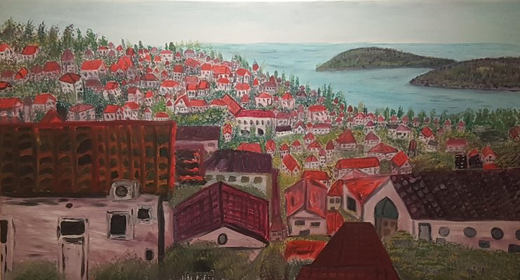 Dondi Schwartz, Croatian Village, 2022, Oil on Canvas-CHG-2025921