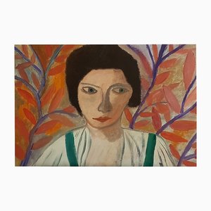 Dondi Schwartz, Woman with Orange Flowers, 2023, Oil on Canvas-CHG-2030814