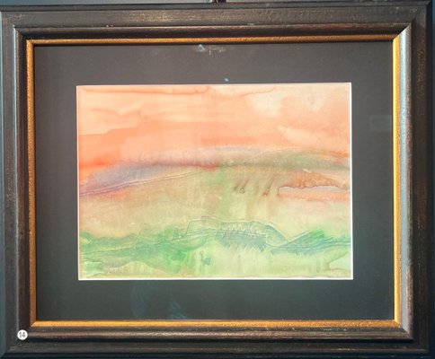 Dora Maar, Landscape at Sunset-Luberon-France, Watercolor, 1960s, Framed-QUE-1447945