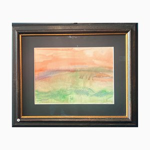 Dora Maar, Landscape at Sunset-Luberon-France, Watercolor, 1960s, Framed-QUE-1447945