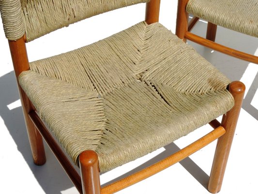 Dordogne Wicker Chairs by Charlotte Perriand for Robert Sentou, 1960s, Set of 4-GKB-949229