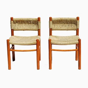 Dordogne Wicker Chairs by Charlotte Perriand for Robert Sentou, 1960s, Set of 4-GKB-949229