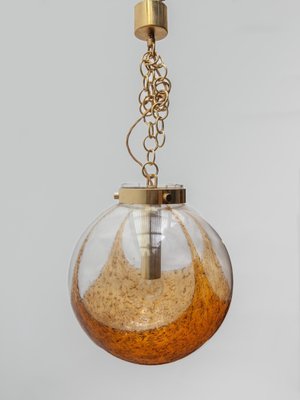 Doria Amber and Clear Glass Globe Pendant, 1970-KL-1769267