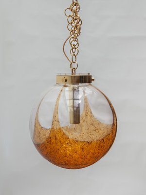 Doria Amber and Clear Glass Globe Pendant, 1970-KL-1769267