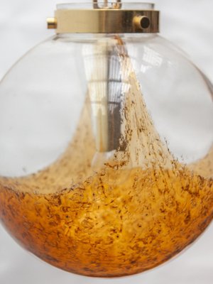 Doria Amber and Clear Glass Globe Pendant, 1970-KL-1769267