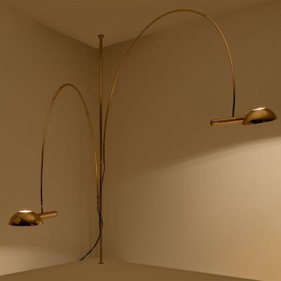 Double Ball Brass Arc Floor Lamp with Adjustable Height by Florian Schulz, 1970-VDW-839152