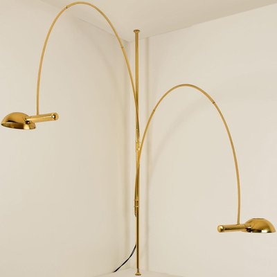 Double Ball Brass Arc Floor Lamp with Adjustable Height by Florian Schulz, 1970-VDW-839152