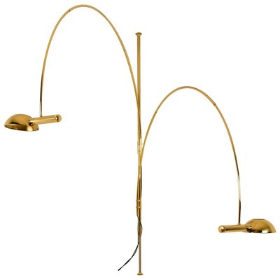 Double Ball Brass Arc Floor Lamp with Adjustable Height by Florian Schulz, 1970-VDW-839152