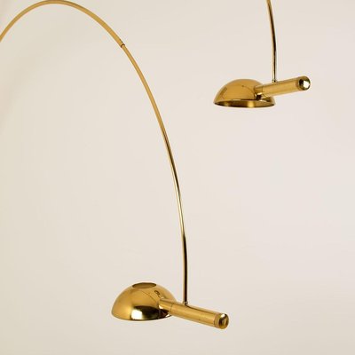 Double Ball Brass Arc Floor Lamp with Adjustable Height by Florian Schulz, 1970-VDW-839152