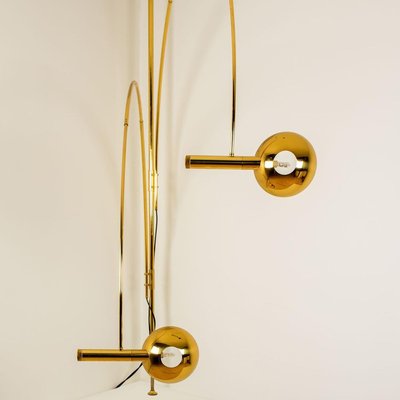 Double Ball Brass Arc Floor Lamp with Adjustable Height by Florian Schulz, 1970-VDW-839152