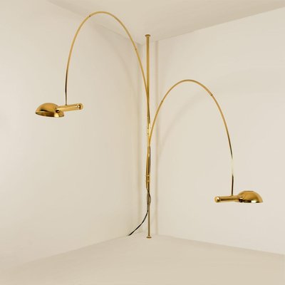 Double Ball Brass Arc Floor Lamp with Adjustable Height by Florian Schulz, 1970-VDW-839152