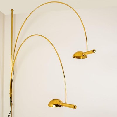 Double Ball Brass Arc Floor Lamp with Adjustable Height by Florian Schulz, 1970-VDW-839152