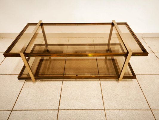 Double Glass Coffee Table with Wheels-QLH-2021650