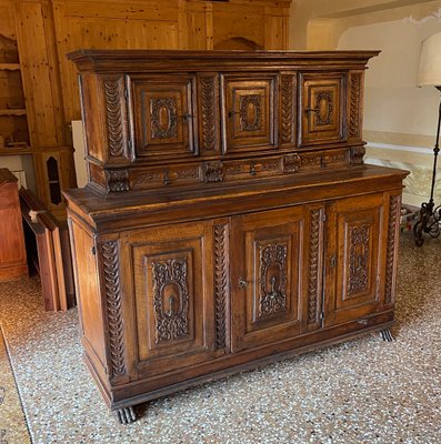 Double Sideboard in Walnut Wood, Tuscany, Late 16th Century-MLN-2025930