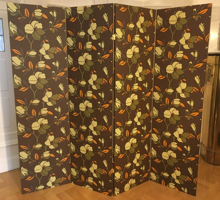 Double Sided Screen with Tokyo and Fabienne Wallpapers by Leleu Deshays, 1950s-LXP-644466