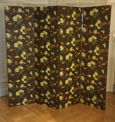 Double Sided Screen with Tokyo and Fabienne Wallpapers by Leleu Deshays, 1950s-LXP-644466