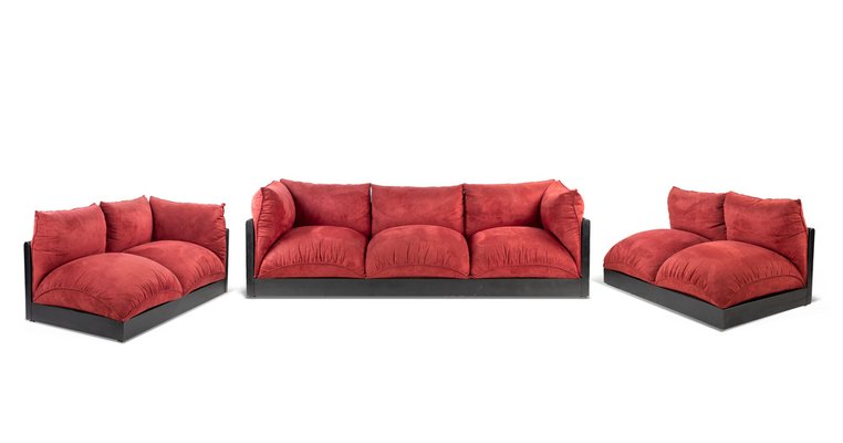 Down Modular Sofas by Carlo Bartoli for Rossi di Albizzate, 1973, Set of 3-ZCI-2030030