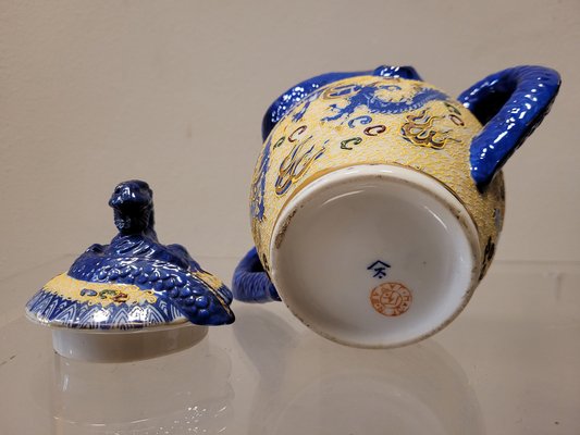 Dragon Motif Coffee / Tea Set in Satsuma Porcelain, Japan, 19th Century, Set of 9-NUC-1444789