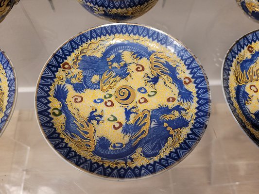 Dragon Motif Coffee / Tea Set in Satsuma Porcelain, Japan, 19th Century, Set of 9-NUC-1444789