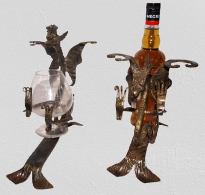 Dragons Cup and Bottle Holders, 1960s, Set of 2-SNX-906475