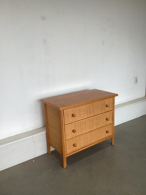 Drawer Cabinet in Bamboo and Rattan, 1970s-SU-1756867