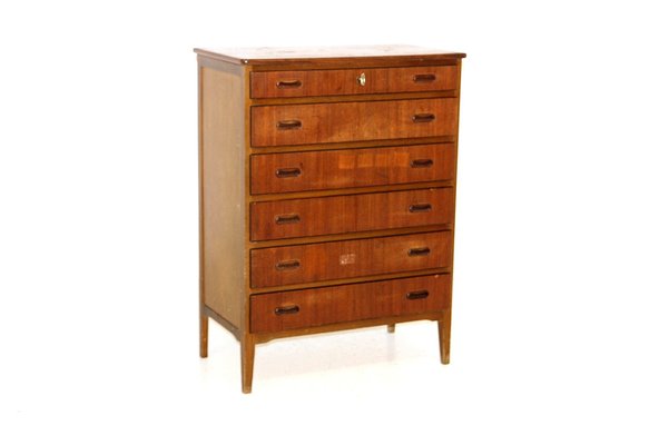 Dresser Tallboy in Teak, Denmark, 1960s-GEK-1029168