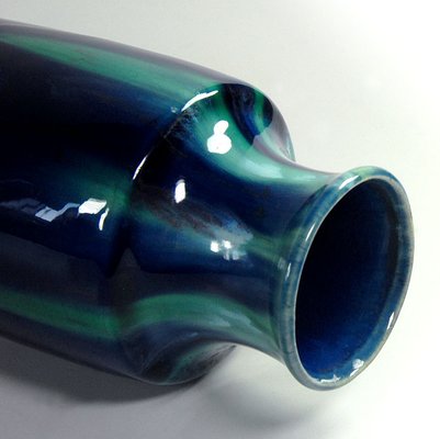 Drip Glazed Cobalt Ceramic Vase from Mons, 1920s-GIW-1793668