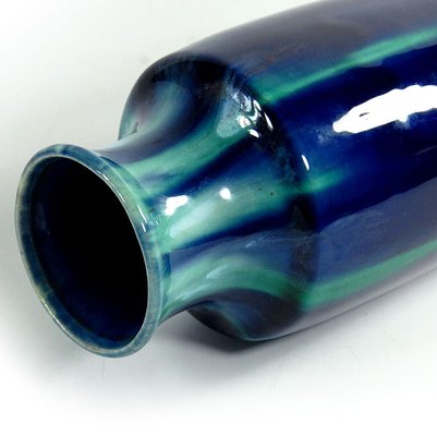 Drip Glazed Cobalt Ceramic Vase from Mons, 1920s-GIW-1793668