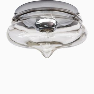 Drop-Shaped Smoked Glass Flush Mount, Germany, 1960s-KQB-1816714