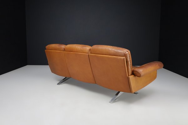 Ds-31 3-Seater Sofa in Patinated Cognac Leather from de Sede, Switzerland, 1970s-TRW-1719584