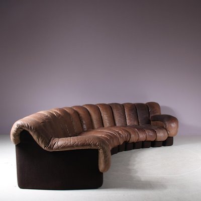 DS-600 Non-Stop Sofa in Brown Leather from de Sede, Switzerland, 1960-GG-2016860