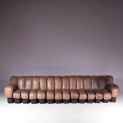 DS-600 Non-Stop Sofa in Brown Leather from de Sede, Switzerland, 1960-GG-2016860