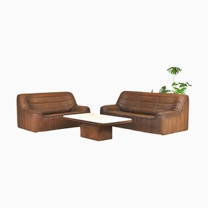 DS-84 Living Room Set in Tan Buffalo Leather from de Sede, Switzerland, 1970s, Set of 3-TE-1721176