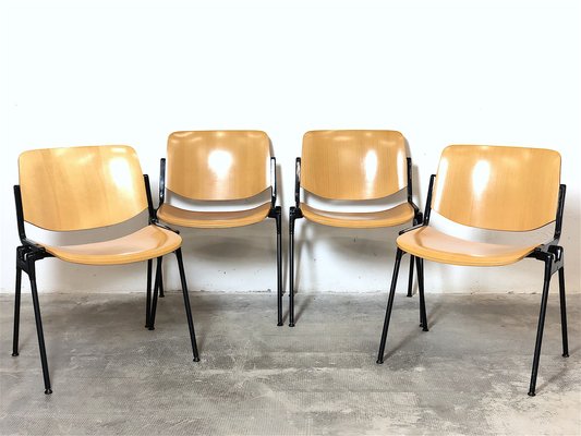 DSC 106 Desk Chairs by Giancarlo Piretti for Castelli / Anonima Castelli, Italy, 1960s, Set of 4-FQG-1768984