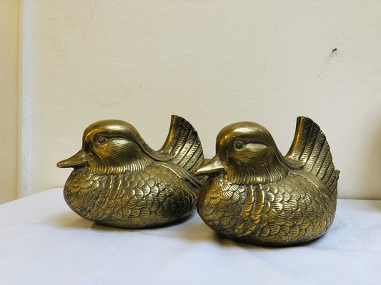 Ducks in Brass, 1950s, Set of 2-RZY-1276769