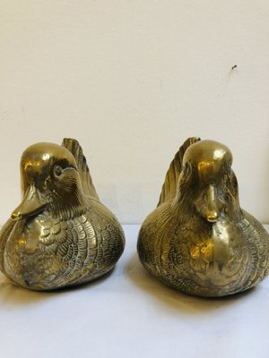 Ducks in Brass, 1950s, Set of 2-RZY-1276769