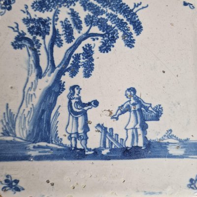 Dutch Apollo and Daphne Tile from Delft, 1670s, Set of 4-BXK-2026893