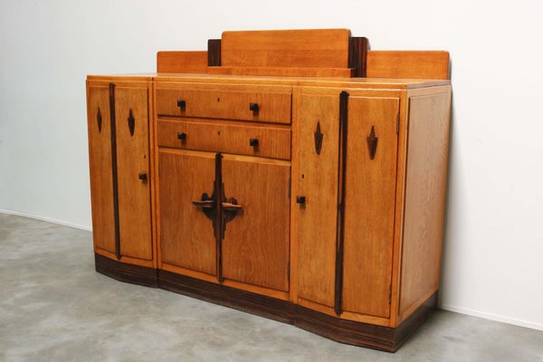 Dutch Art Deco Amsterdam School Credenza / Sideboard in European Oak, 1920-WIP-2041777