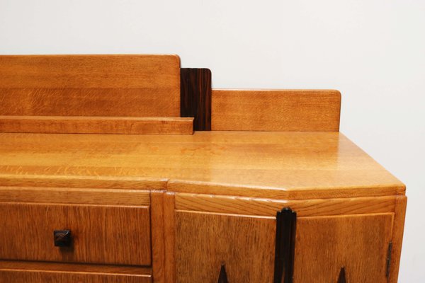 Dutch Art Deco Amsterdam School Credenza / Sideboard in European Oak, 1920-WIP-2041777